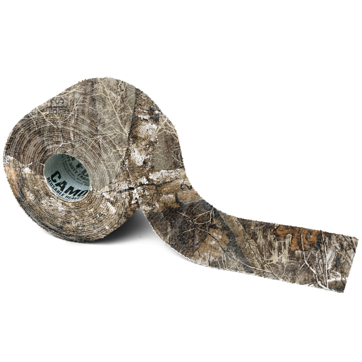 Roll of Gear Aid Camo Form in Realtree Edge leaf camouflage, partly unrolled