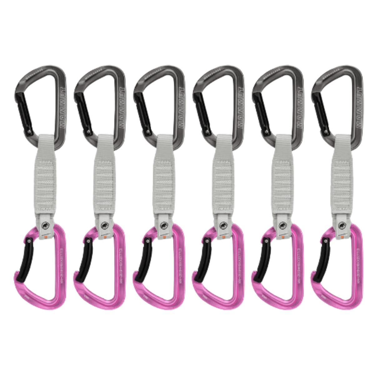 Mammut Carabiner Grey-Pink / 12 cm Workhorse Keylock Quickdraws 2040-02571-33276-74