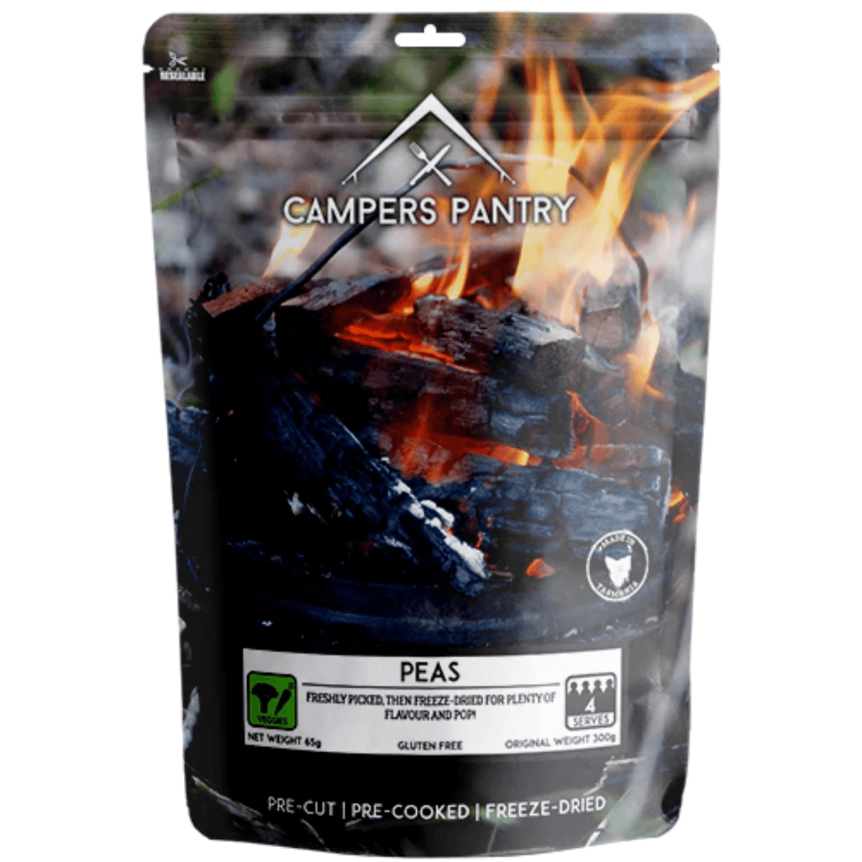 Campers Pantry Dehydrated Meals 65g (4 Serves) / Peas Freeze-dried Pantry Ingredients CPP6516