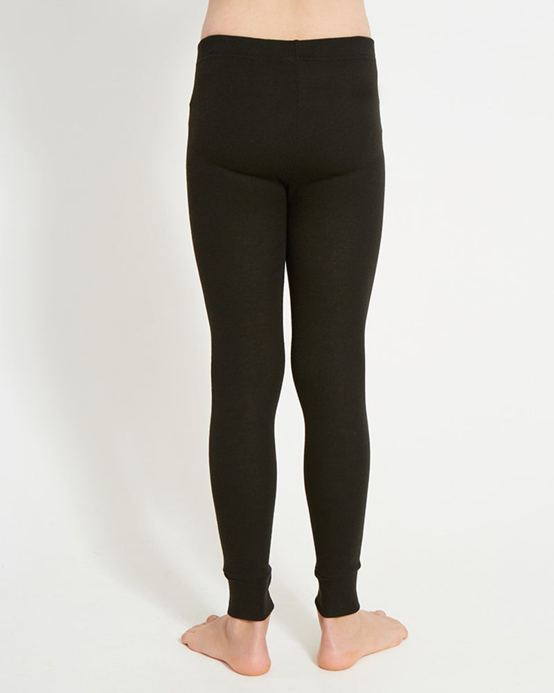 XTM Kids Heatflex Thermal Pant in Black, back view showing the waistband