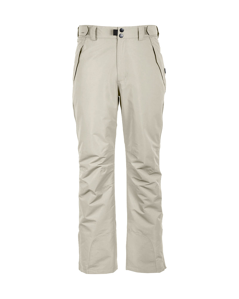 Stone Grey XTM Glide ski pant laid flat, front view