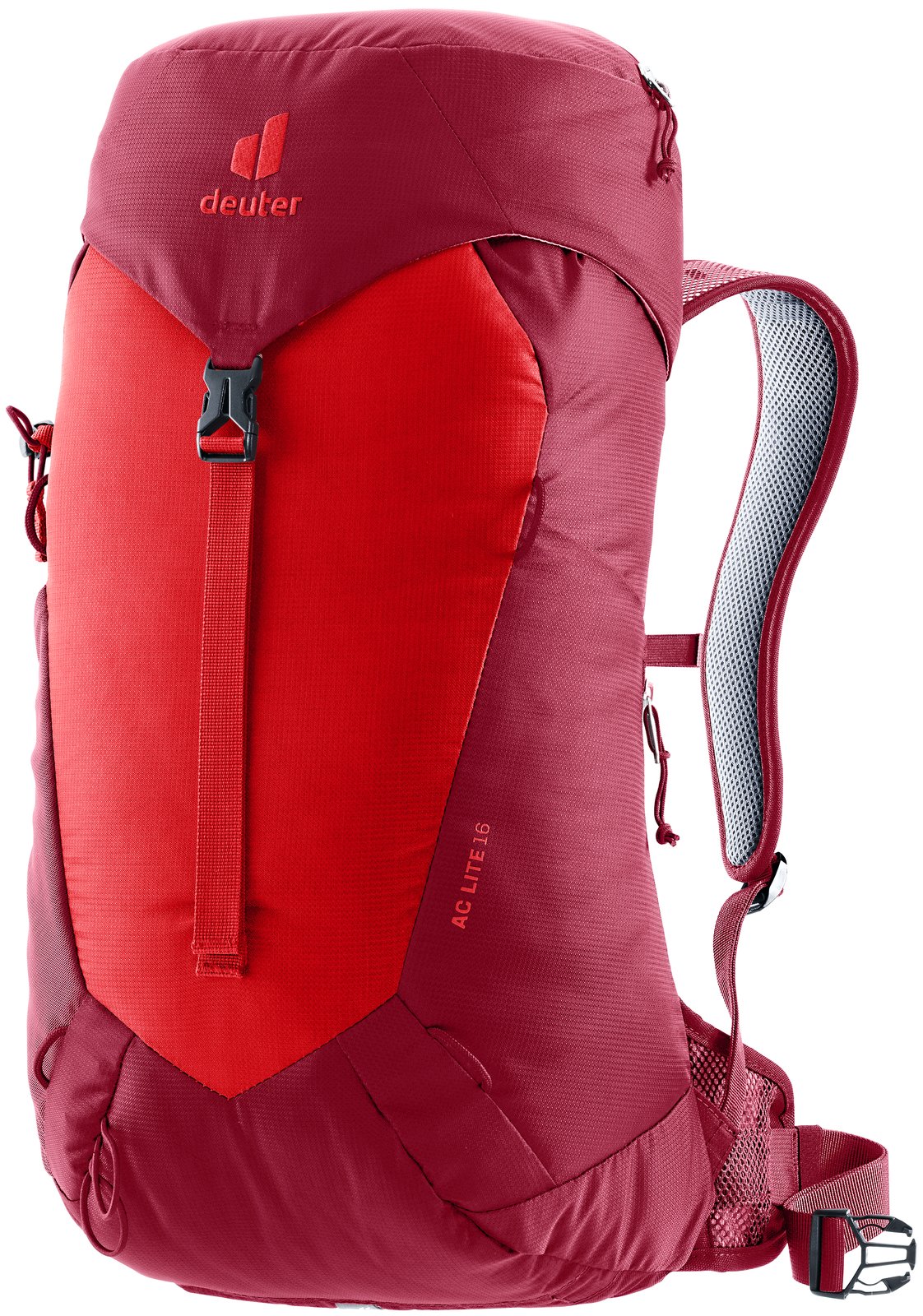 Deuter AC Lite 16 in Cherry Masala, two-tone red daypack, front view