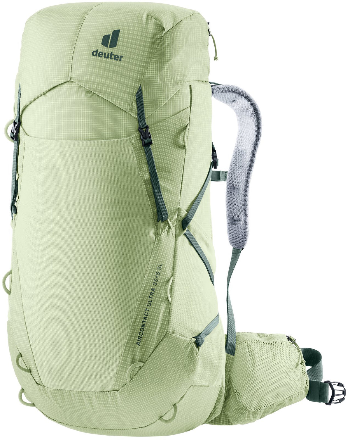 Deuter Aircontact Ultra 35+5 SL women's trekking pack in Mineral Ivy, front three-quarter view