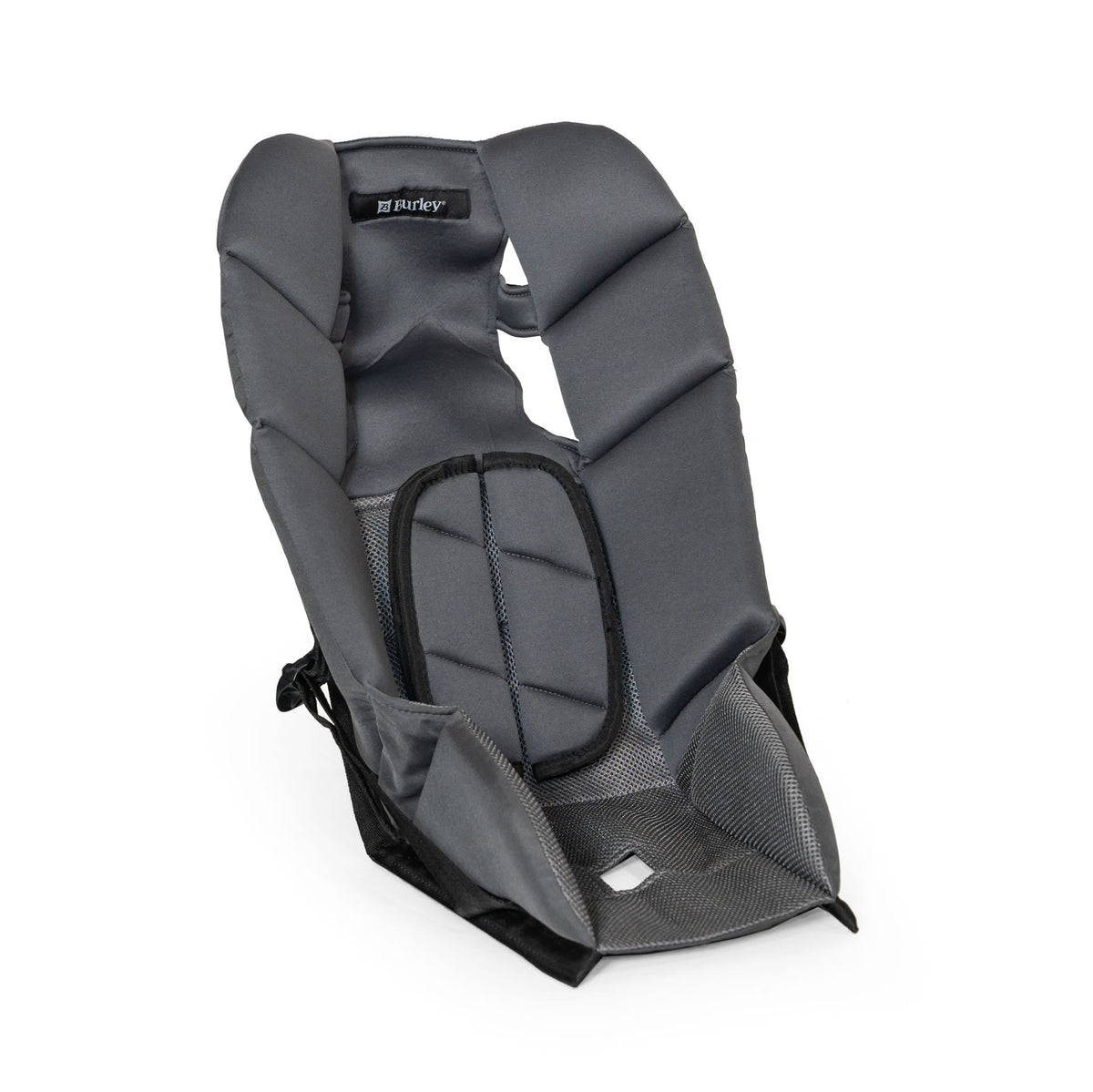 Grey Burley Baby Snuggler with thick padded sides, padded lumbar panel and mesh bottom