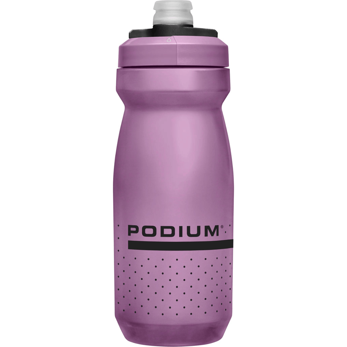 CamelBak Podium bottle in purple with matching cap, front view with black Podium logo
