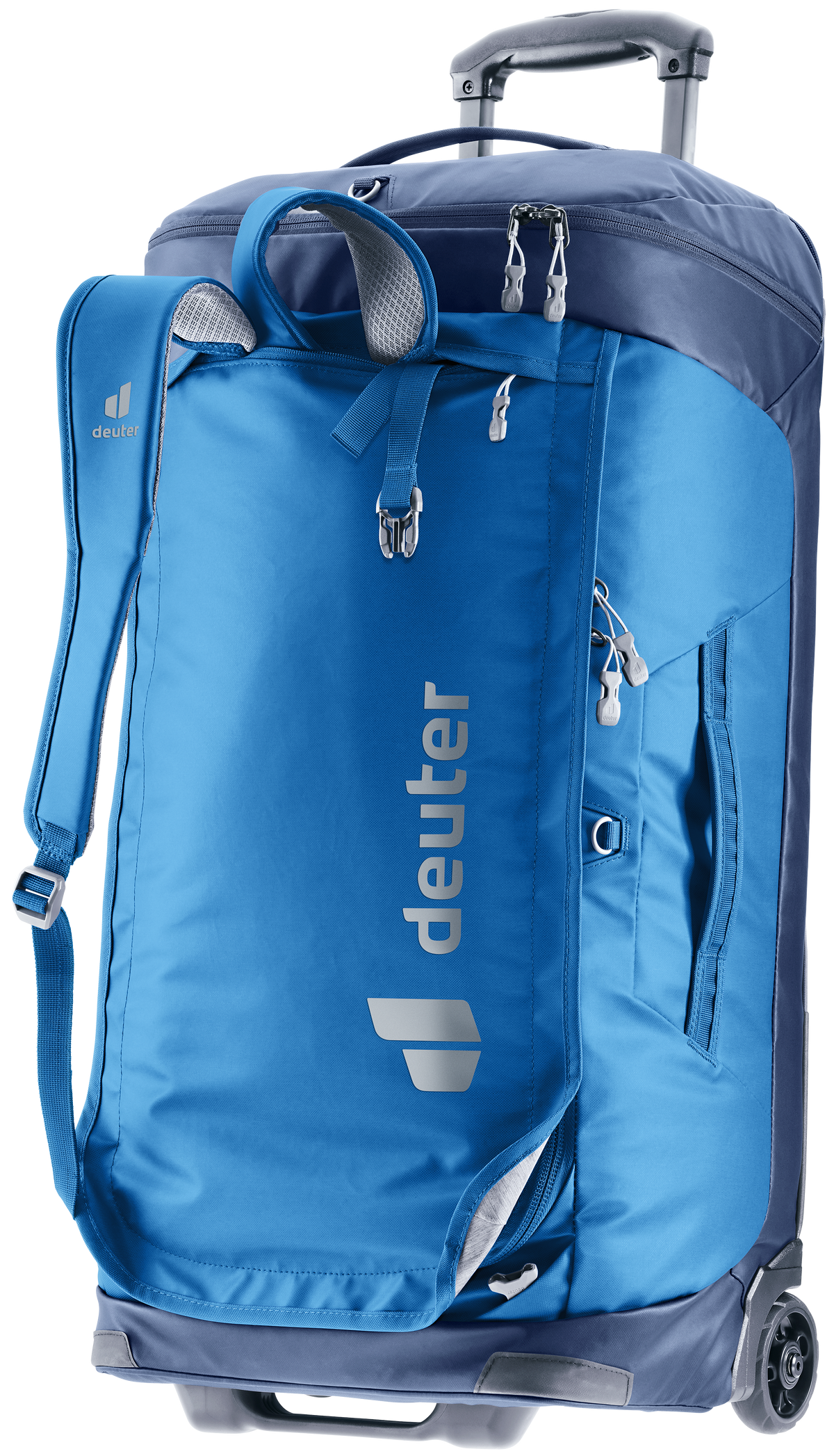 Deuter Duffel Pro Movo 60 with the backpack shoulder straps unpacked