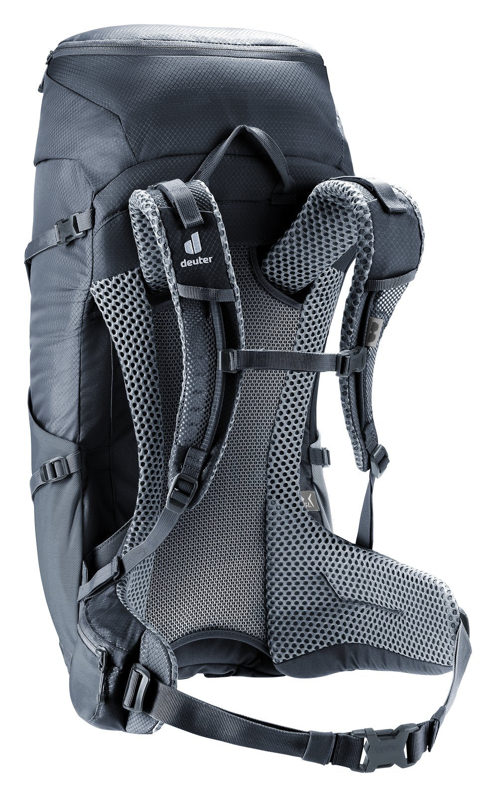 Deuter Futura 30 SL rear three-quarter view of the ActiveFit shoulder straps