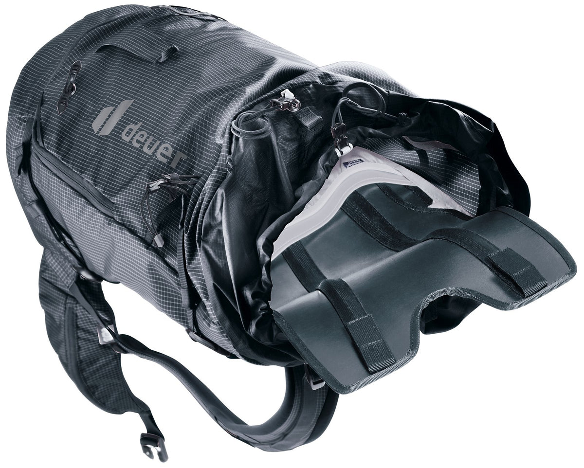 Deuter Guide 34+6 back panel opened to remove the backplate