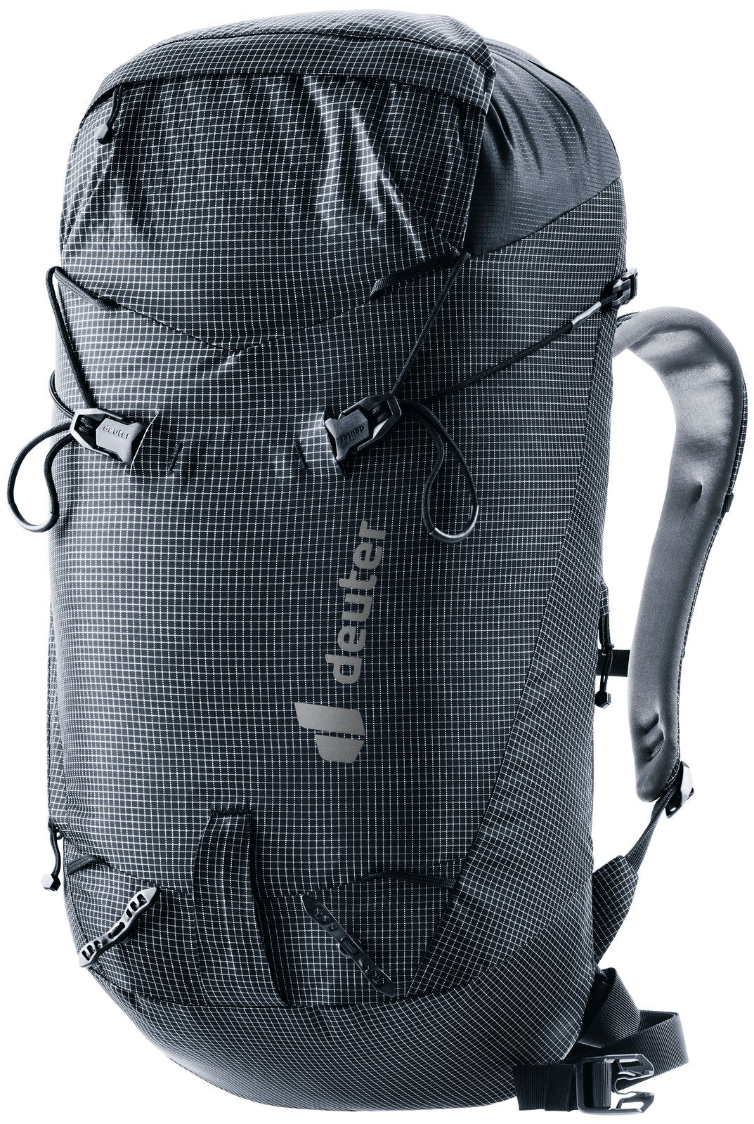 Deuter Guide Lite 24 alpine climbing pack in Black, front three-quarter view