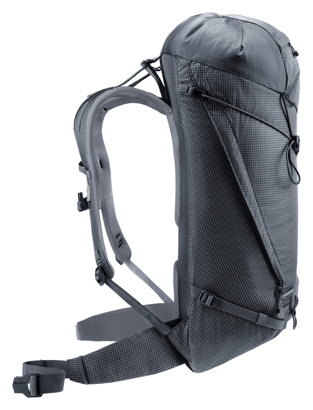 Deuter Guide Lite 30 side profile with compression straps and shoulder strap