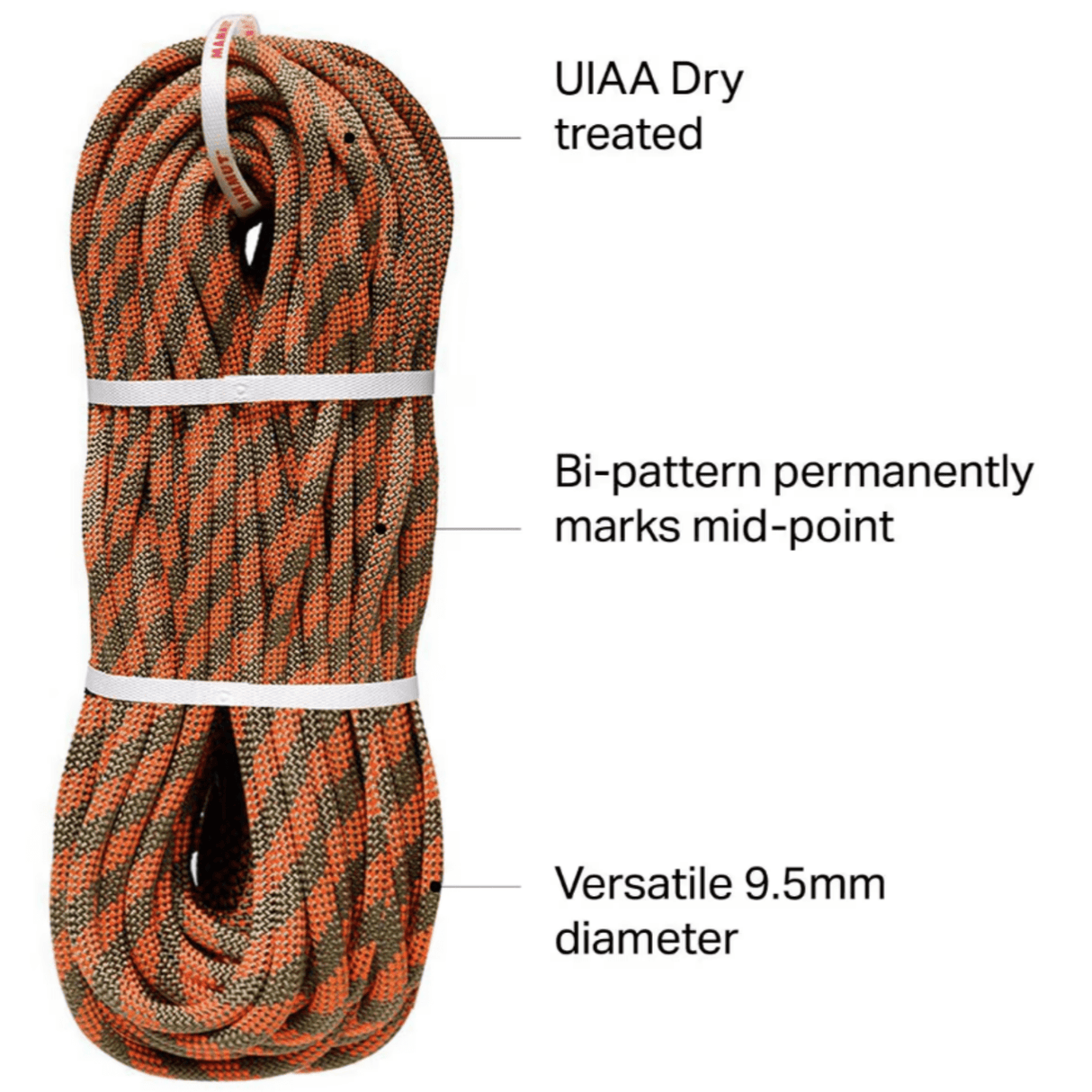 Mammut Climbing Rope 9.5 Crag Dry Rope Duodess