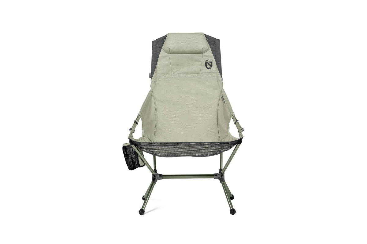 Front of the Nemo Satellite in Marsh sage with the side cupholder