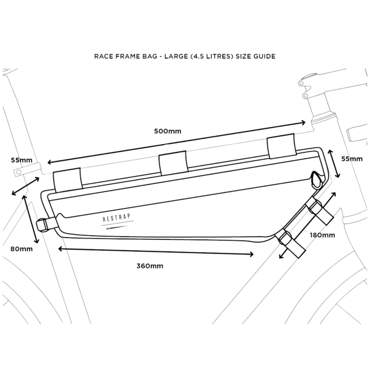 Restrap Frame Bags 4.2 L / Black Race Frame Bag RS RACE-RFB-LRG-BLK