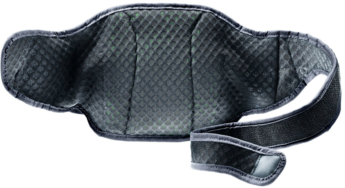 Back of the Deuter Shortrail III showing the padded mesh belt