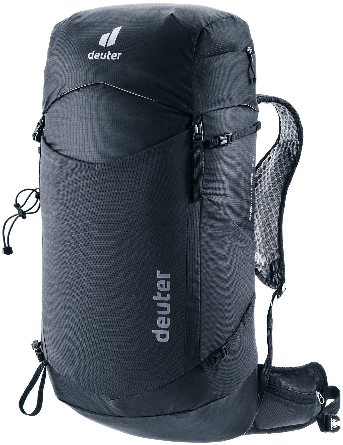 Deuter Speed Lite Pro 28 SL women's speed hiking pack in Black, front three-quarter view