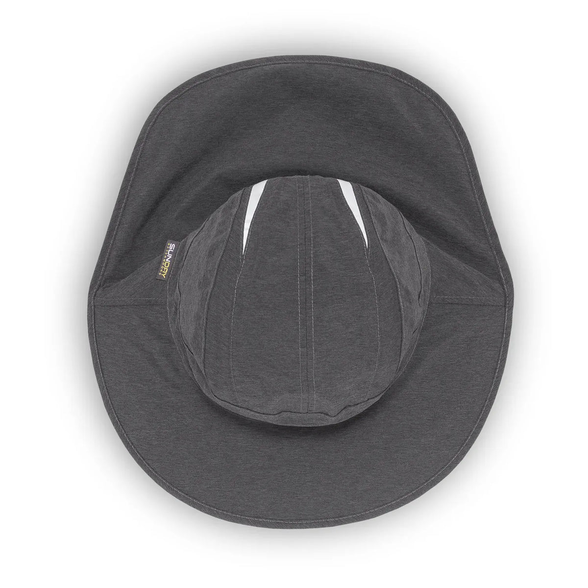Top-down view of the Shadow Ultra Adventure Storm Hat showing the wide brim and taped seams
