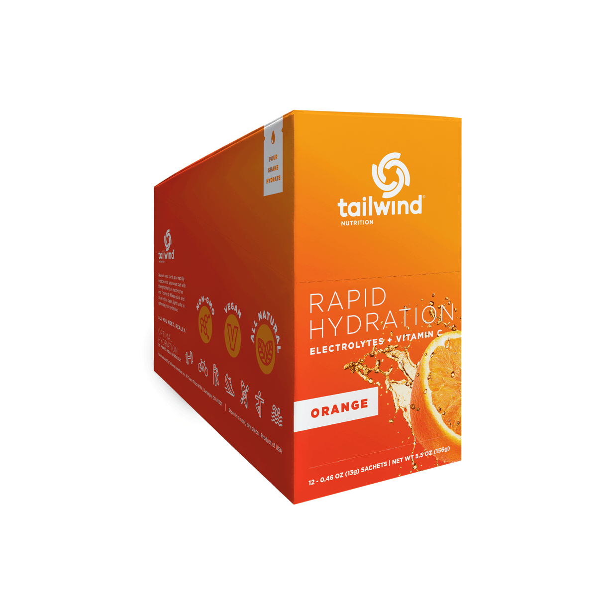 Tailwind Nutrition Sports Drinks Box of 12 / Orange Rapid Hydration Drink 85003921116
