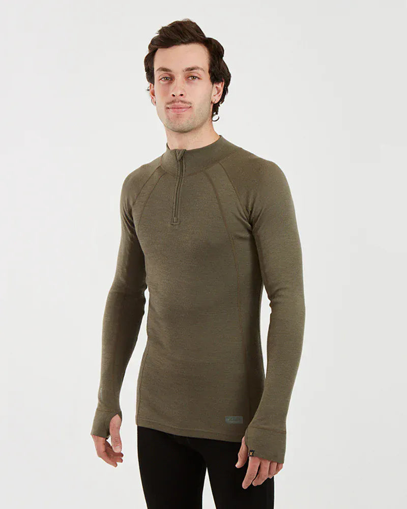 XTM Performance Men's Thermal Top Men's Merino 230 Wool Zip Neck Thermal Top