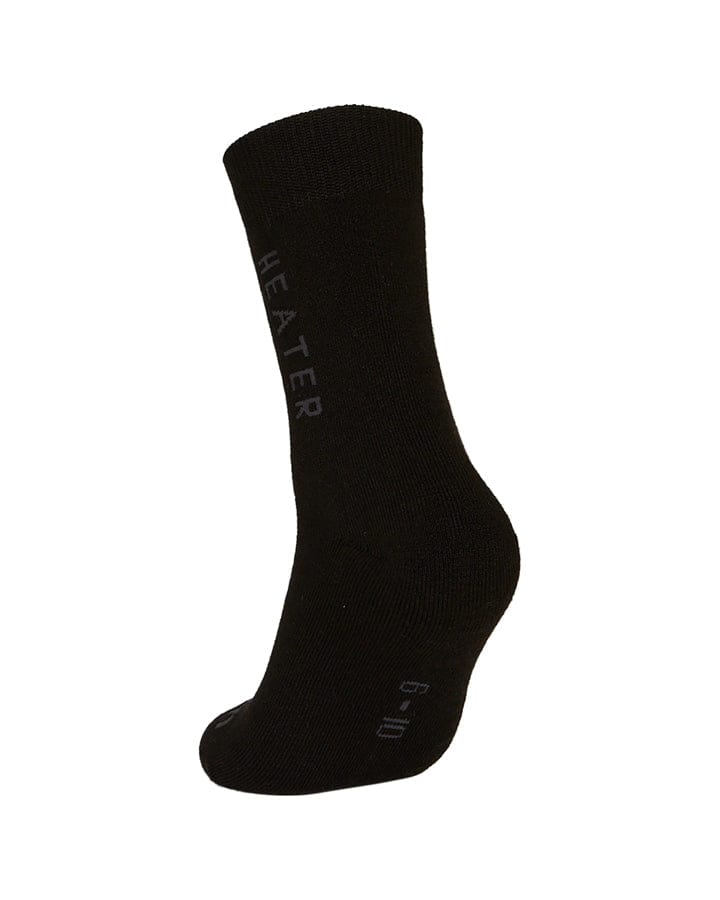 XTM Performance Unisex Hiking Socks Black / A2-8 Heater Merino Blend Outdoor Crew Sock SU041-BLK-0208