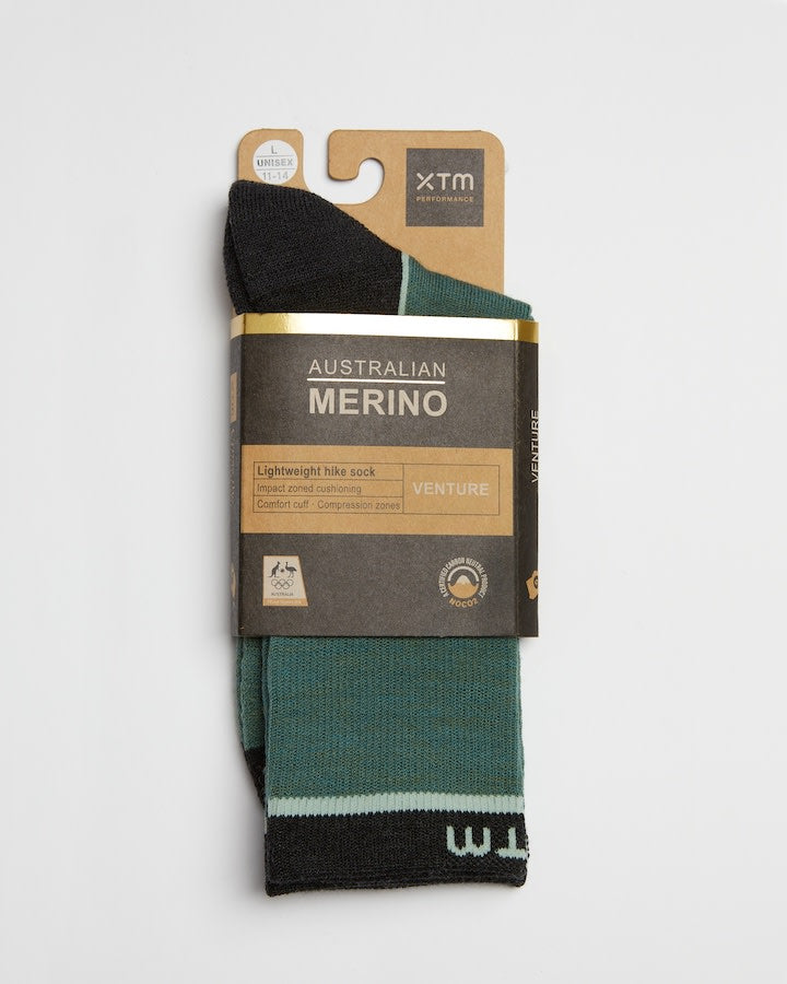 XTM Performance Unisex Hiking Socks Venture Lightweight Merino Wool-Blend Hiking Sock