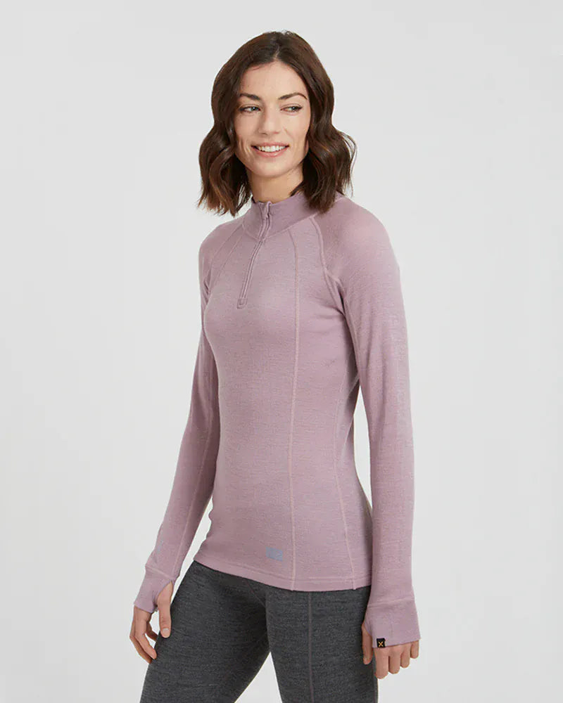 XTM Performance Women's Thermal Top Ladies Merino 230 Wool Zip Neck Long Sleeve Thermal Top