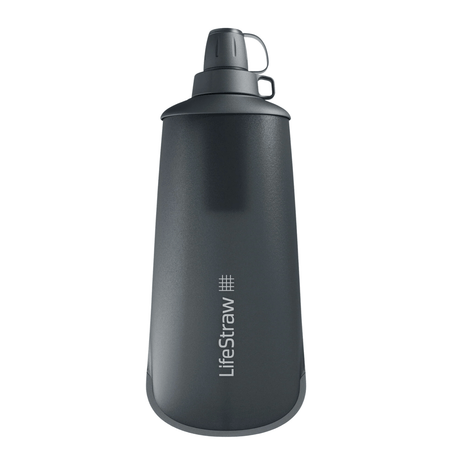 Lifestraw Water Treatment 1 L / Dark Mountain Gray Collapsible Squeeze Bottle With Filter Peak Series