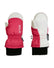 Pair of XTM Kids Space snow mitts in Magenta pink with white palm and black fleece cuff