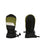Pair of Sea Kelp XTM Kids Zoom Snow Mittens, olive and black, back and black palm view