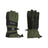 Pair of XTM Kids Miso II snow gloves in Ivy dark green and black, back and palm views