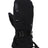 XTM Kids Miso II mitt in Black, back of hand with heat pocket zip and buckle strap
