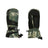 Pair of XTM Kids Miso II snow mitts in Kalamata Lichen green camo, back and palm views