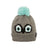 Owl XTM Kids Jumble beanie in grey knit with large owl eyes and an aqua pom pom on top