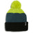 Lime XTM Kids Trifle beanie with lime pom pom, dark teal waffle knit band and black cuff