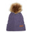 Light Dusk XTM Kids Isla Knit Beanie, dusky purple cable knit with brown faux fur pom pom