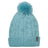 Retro Blue XTM Kids Daydream Beanie, cable-knit with matching yarn pom pom and roll-up cuff