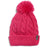 Magenta XTM Kids Daydream Beanie in bright pink cable knit with pom pom and woven XTM label