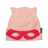 Powder Pink XTM Kids Masked Beanie with cat ears and a hot pink mask design on the rolled cuff
