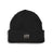 Black XTM Kids Crackerjack Beanie in chunky rib knit with folded cuff and woven XTM badge