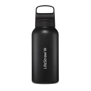 LifeStraw Water Bottle 1 L / Black Go 2.0 Stainless Steel Water Filter Bottle LGV41SBKWW