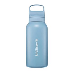 LifeStraw Water Bottle 1 L / Icelandic Blue Go 2.0 Stainless Steel Water Filter Bottle LGV41SBLWW