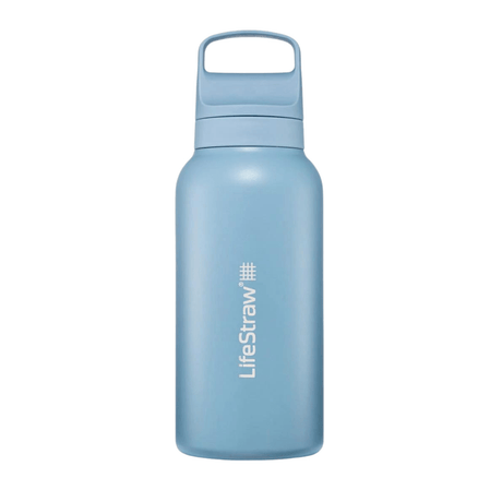 LifeStraw Water Bottle 1 L / Icelandic Blue Go 2.0 Stainless Steel Water Filter Bottle LGV41SBLWW