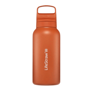 LifeStraw Water Bottle 1 L / Kyoto Orange Go 2.0 Stainless Steel Water Filter Bottle LGV41SORWW