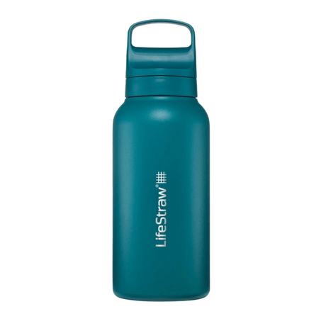 LifeStraw Water Bottle 1 L / Laguna Teal Go 2.0 Stainless Steel Water Filter Bottle LGV41STLWW