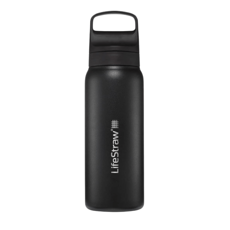 LifeStraw Water Bottle 700 ml / Black Go 2.0 Stainless Steel Water Filter Bottle LGV42SBKWW