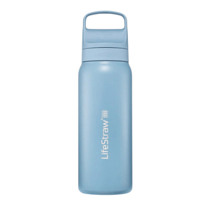LifeStraw Water Bottle 700 ml / Icelandic Blue Go 2.0 Stainless Steel Water Filter Bottle LGV42SBLWW