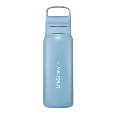 LifeStraw Water Bottle 700 ml / Icelandic Blue Go 2.0 Stainless Steel Water Filter Bottle LGV42SBLWW
