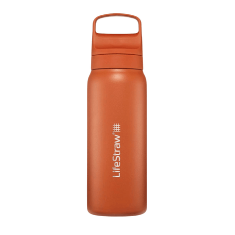 LifeStraw Water Bottle 700 ml / Kyoto Orange Go 2.0 Stainless Steel Water Filter Bottle LGV42SORWW