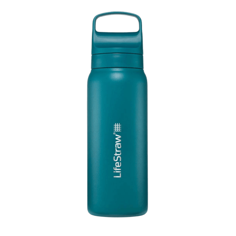 LifeStraw Water Bottle 700 ml / Laguna Teal Go 2.0 Stainless Steel Water Filter Bottle LGV42STLWW