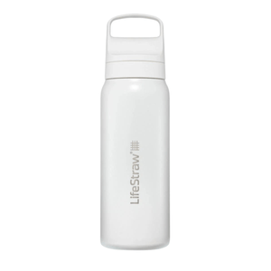 LifeStraw Water Bottle 700 ml / White Go 2.0 Stainless Steel Water Filter Bottle LGV42SWHWW