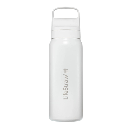 LifeStraw Water Bottle 700 ml / White Go 2.0 Stainless Steel Water Filter Bottle LGV42SWHWW